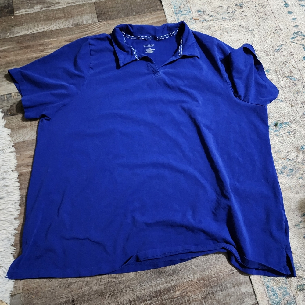 Plus Size Women's Blue Polo Shirt